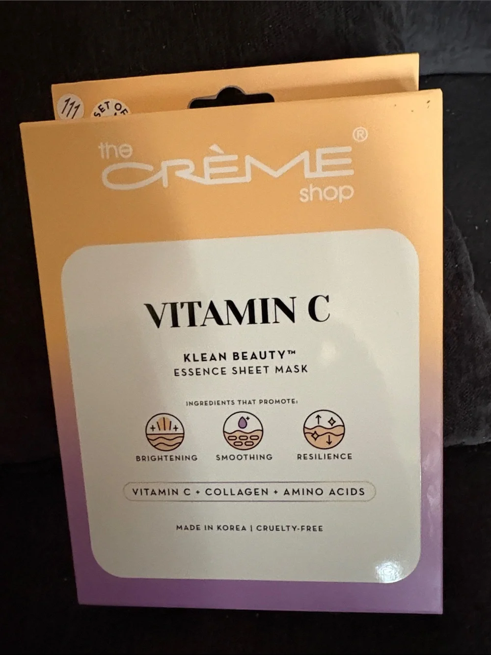 The Crème Shop Vitamin C Essence Sheet Mask - Peach & Purple